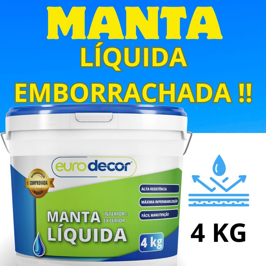 Manta Líquida Anti Mofo 1KG e 4KG Impermeabilizante Eurodecor