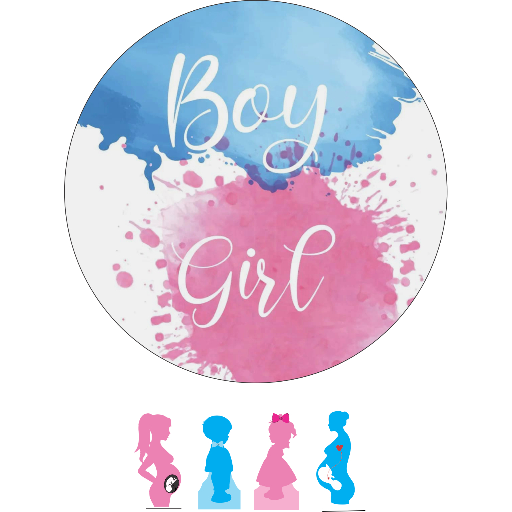 KIT DISPLAYS + PAINEL CHÁ REVELAÇÃO - FESTA E DECORAÇÃO