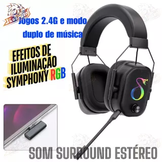 Fone Gamer Para Ps5 Xbox Séries S/x Sem Fio Wireless 2.4ghz DELTA-FB505