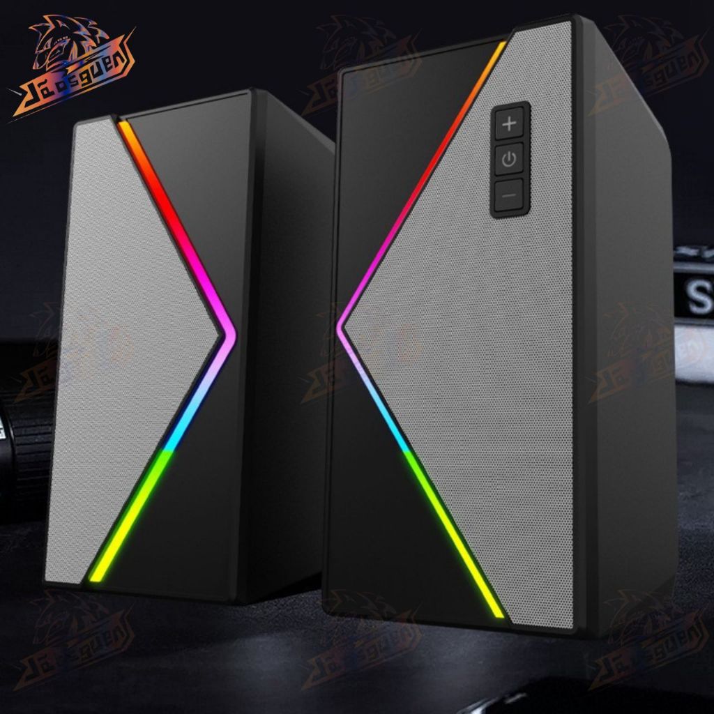 Caixa de som PC Gamer Estéreo com LED para Computador Notebook