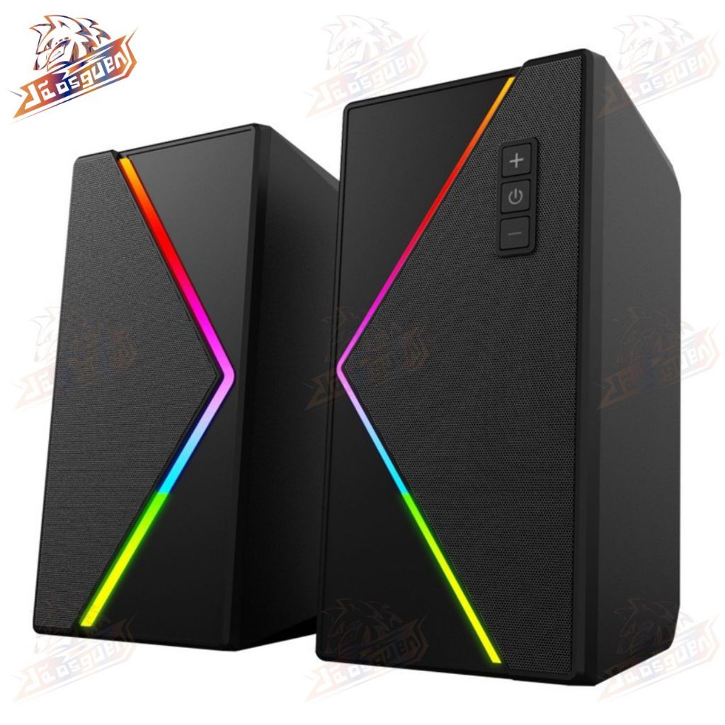 Caixa de som PC Gamer Estéreo com LED para Computador Notebook