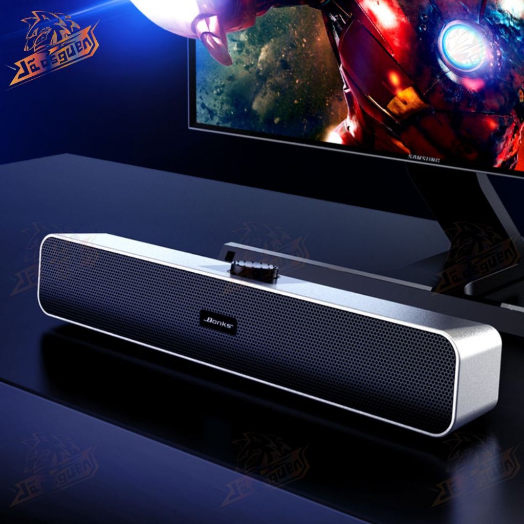 Mini Soundbar Caixa De Som Com Fio Potente Smart Tv Pc Notebook USB/P2 38CM
