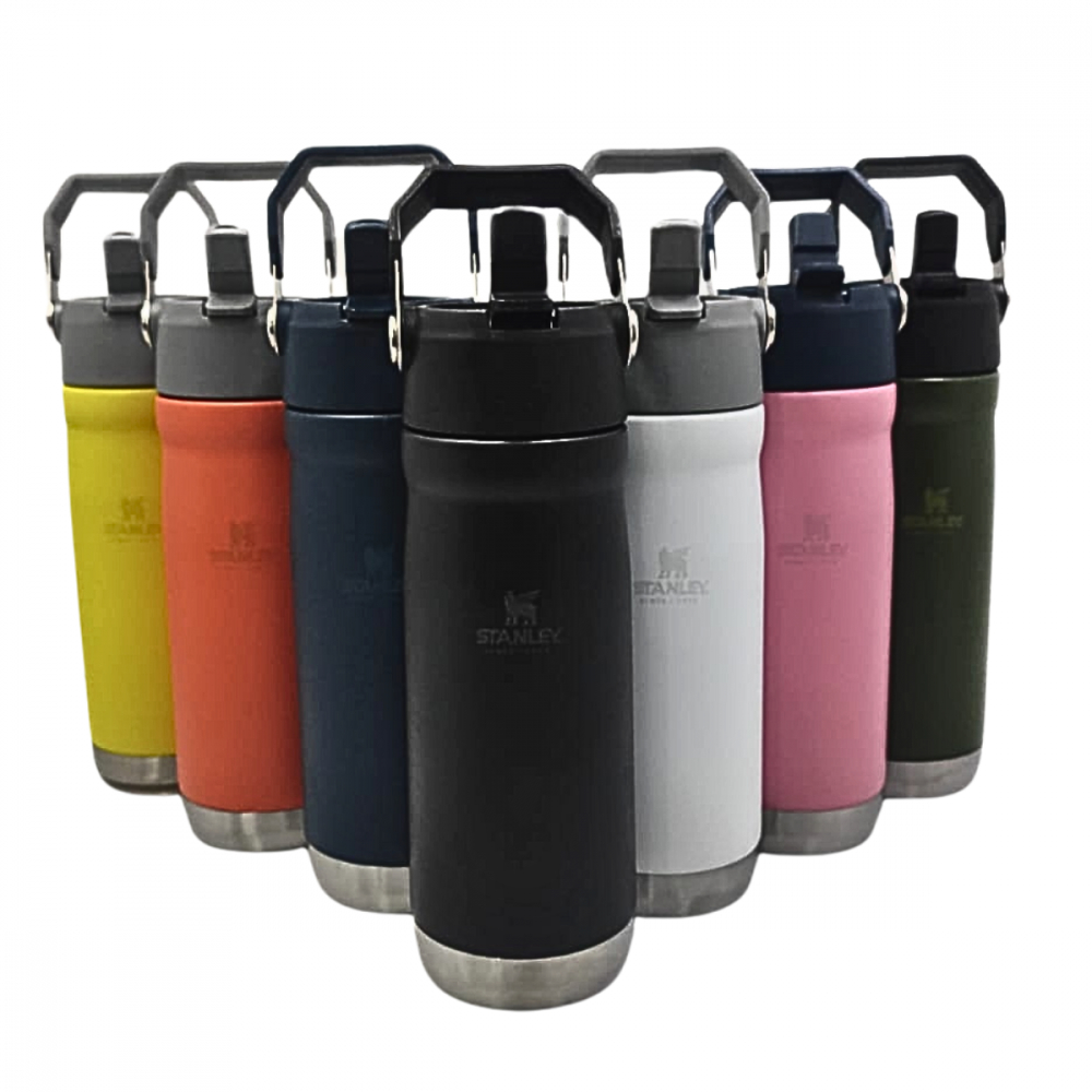Garrafa Termica de Agua Inox Squeeze Com Canudo Garrafina Academia ...
