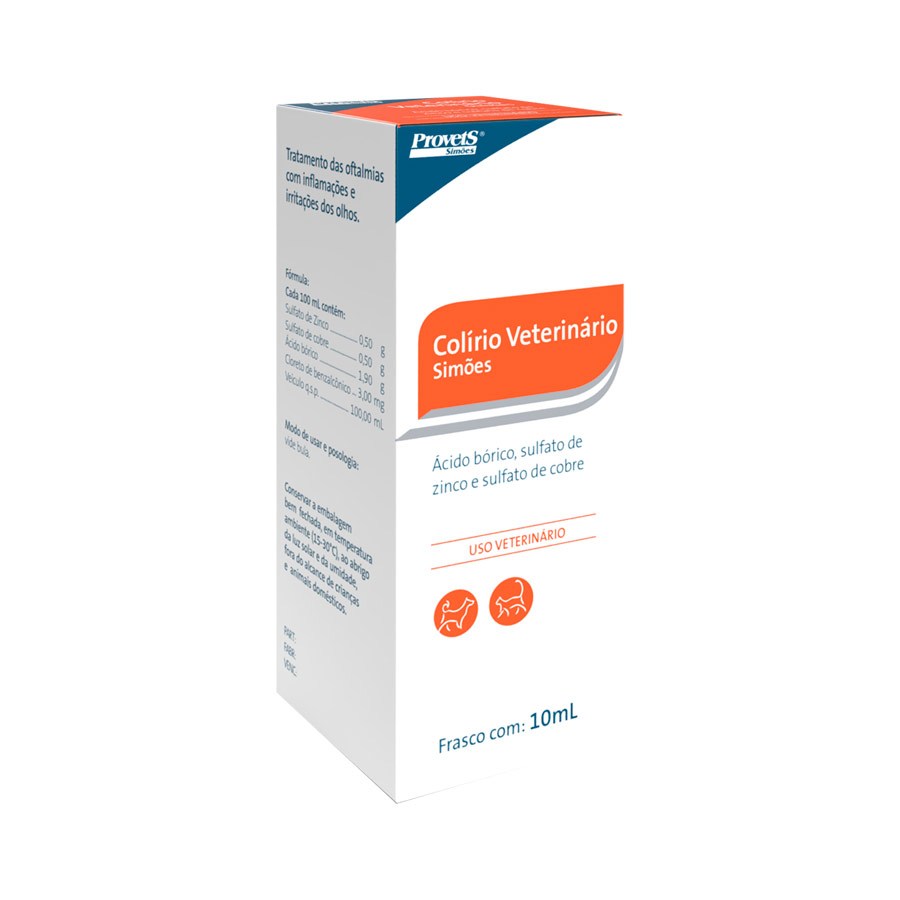 Colirio Veterinário Simões 10ml Val : 2027 | Shopee Brasil