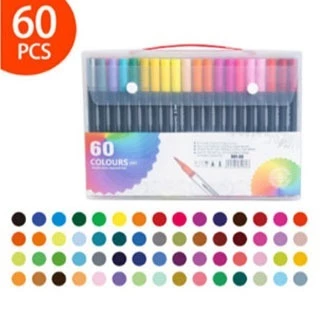 Kit 60 Caneta Brush Ponta Pincel Lettering Duas Pontas em Oferta na Shopee