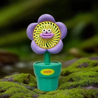 Mini Ventilador de Mesa Portátil USB com Design de Flor Divertida