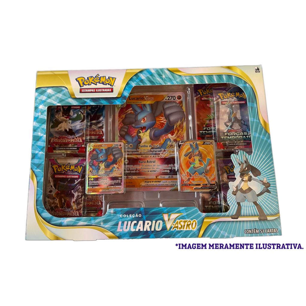 Box Pokémon Lucario V-Astro Original Copag