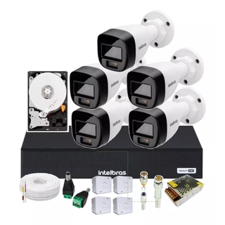 Kit 5 cameras 1080p visão noturna colorida DVR 1008-C C/HD 500gb