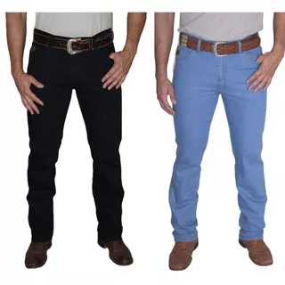 Kit 2 Calça Country Masculina Jeans Premium com Elastano Rodeio Montaria