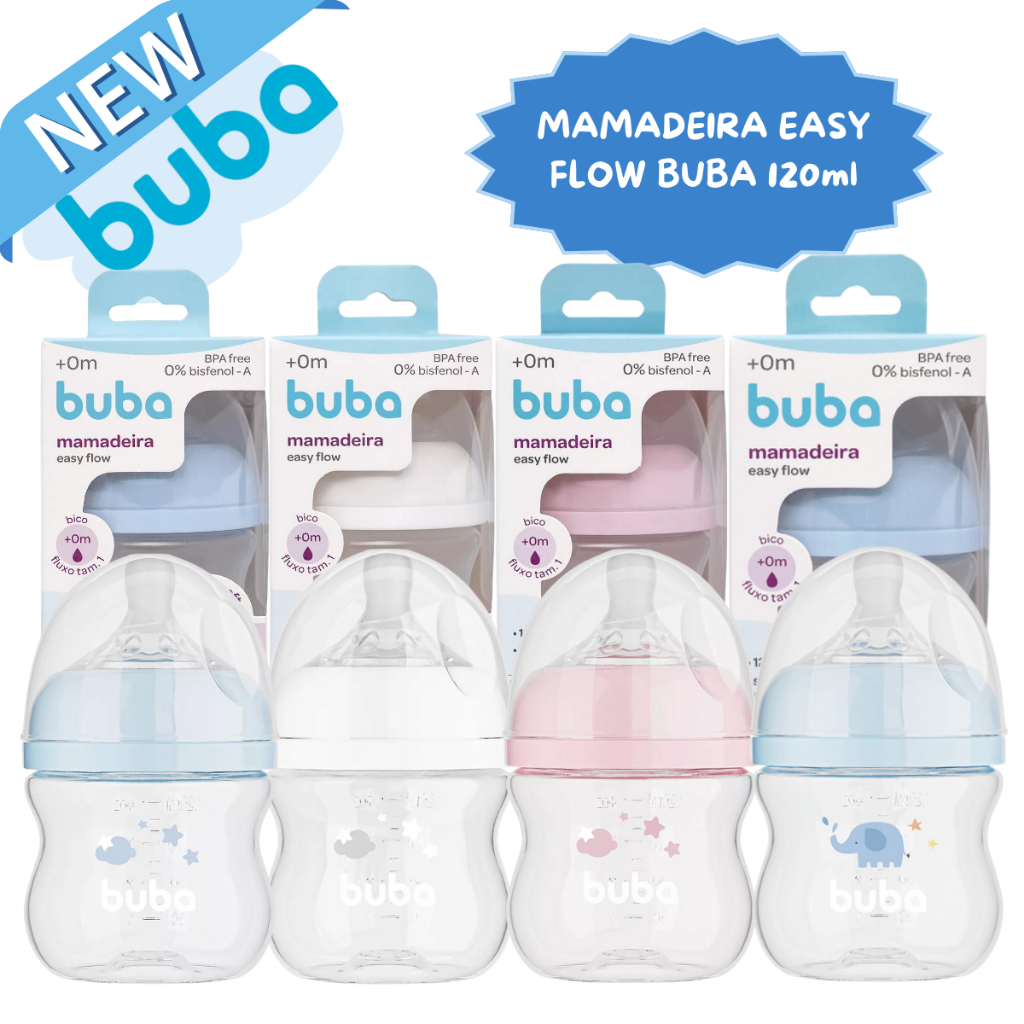 Mamadeira Infantil De 120ml Buba Anticólica Antivazamento