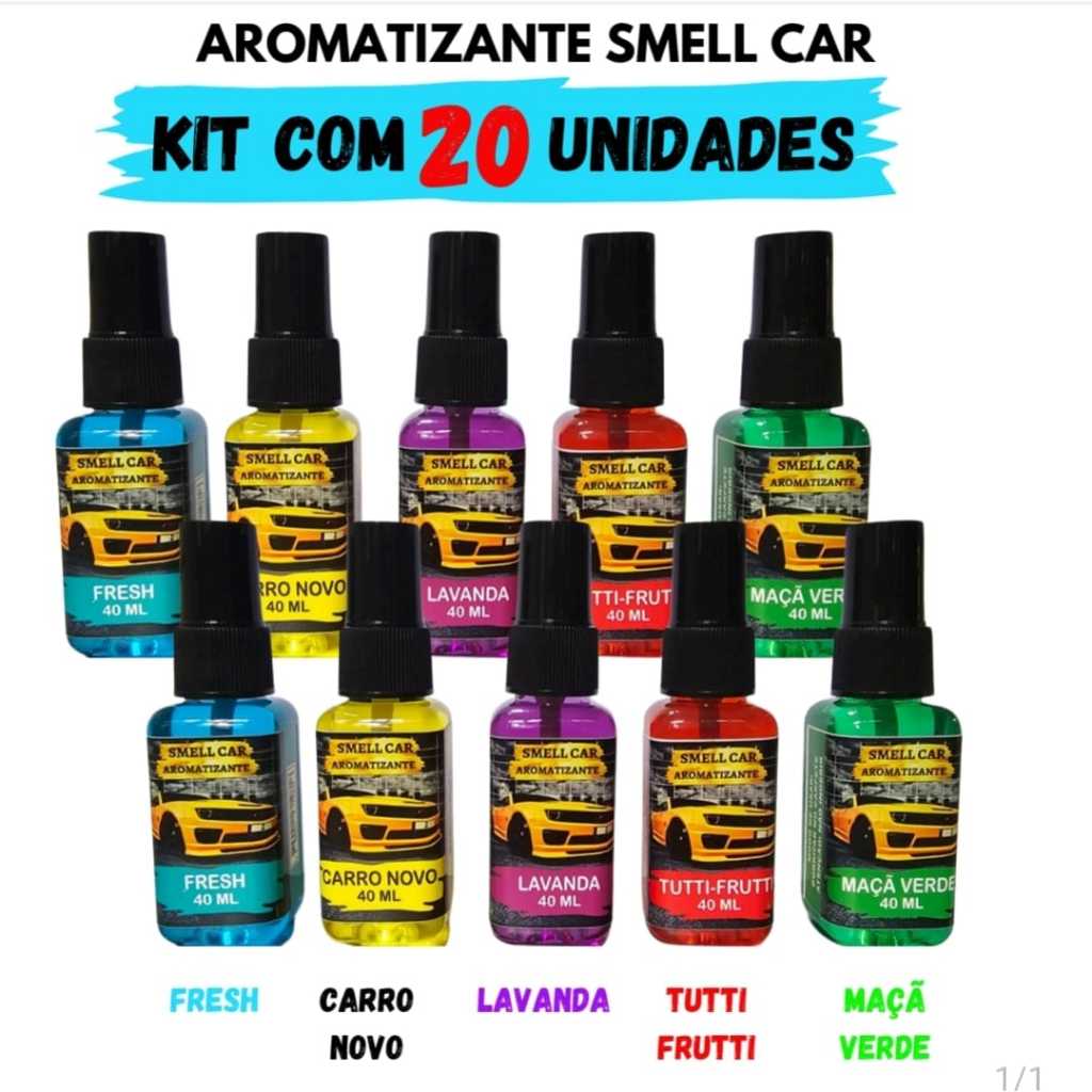 Kit 20 aromatizantes pra carro de 40ml cada | Shopee Brasil