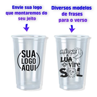 250 Copos Personalizados com sua arte - 700ML, 550ML, 440ML ou 330ML - Adega, Eventos ou Aniversário