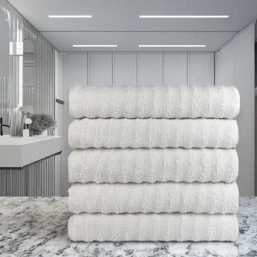 Kit 5 Toalhas Banho Gigante Grossa Hotel Luxo 75x150cm 480g Branco Hotel