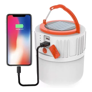 Lâmpada de Acampamento / Ultra Forte / Recarregável USB e Energia Solar / Com Controle Remoto