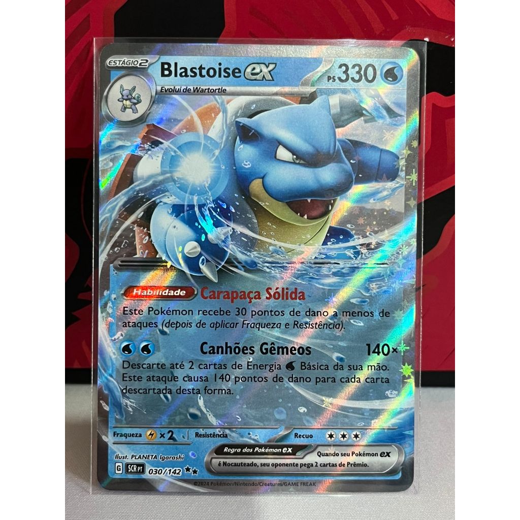 Cartas Pokémon Blastoise EX + Wartortle + Squirtle Copag | Shopee