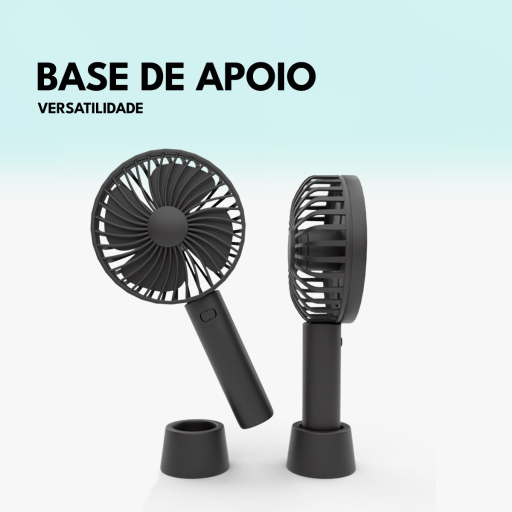 Ventilador Portátil Mini De Mão Mesa Recarregavel Usb Led com cabo
