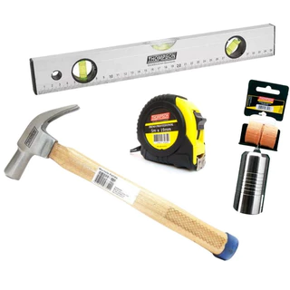 Kit Ferramentas Para Pedreiro Prumo Trena Nível Martelo Envio Ja