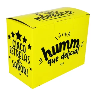 Caixa Embalagem Para Batata Frita Delivery Amarela 12 x 6 x 7cm