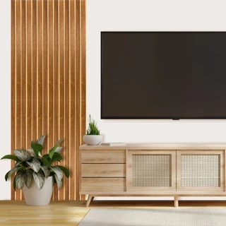 Kit 20 Placa Ripada em MDF Painel Módulos Decorativo com Revestimento Adesivo