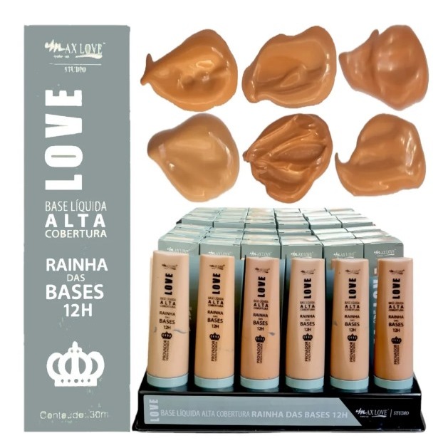 BASE LIQUIDA ALTA COBERTURA MAX LOVE | Shopee Brasil