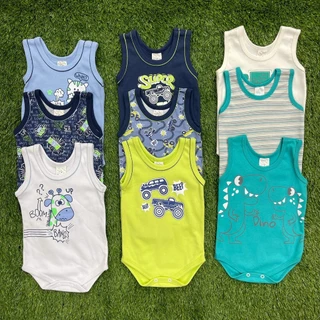 Kit de Body para Bebê Regata Masculino em Algodão, enxoval, verão, menino