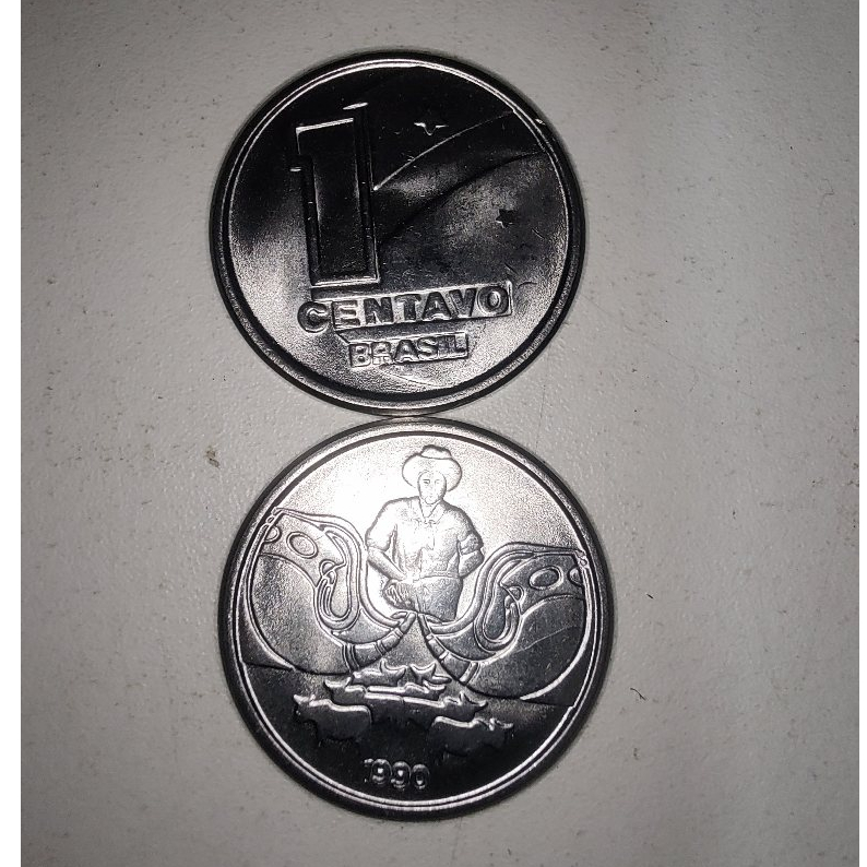 Escassa Moeda de 1 Centavo 1990 (Boiadeiro) - FC