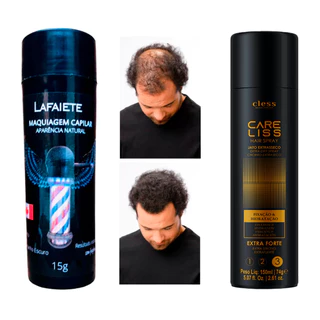 Fibra Capilar Lafaiete 15g + Spray Fixador - Disfarça a Calvície e Cobre Falhas no Cabelo