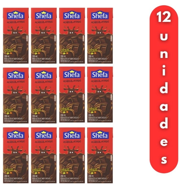 Achocolatado Shefa 200ml - 12 Unidades | Shopee Brasil