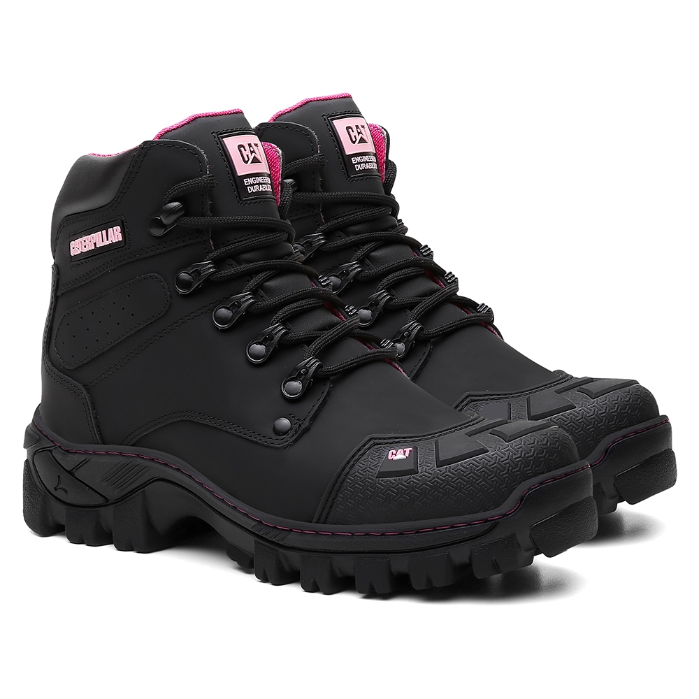 Bota Cat Adventure Feminina Bico Pvc Em Couro Legítimo Emborrachado Com ...