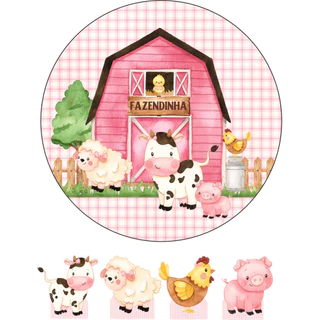 KIT DISPLAYS + PAINEL FAZEDINHA ROSA AQUARELA 2- FESTA E DECORAÇÃO