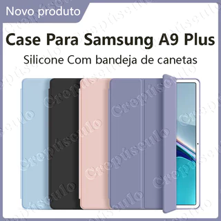 Crepúsculo Capa Silicone com bandeja de canetas protetora magnética Para Samsung Galaxy Tab A9 Plus 11 Polegadas