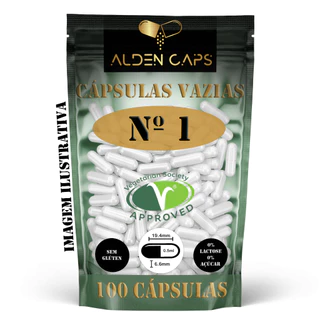 100 Cápsulas Vegetais Veganas Brancas Nº 1 (400mg)