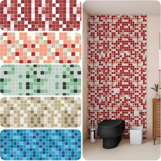 Papel de Parede Banheiro Lavavel Adesivo Brilho Vinilico Autocolante Pastilha