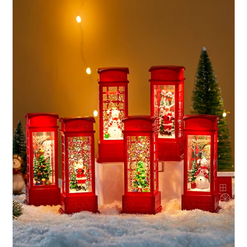 Enfeite Natalino Cabine de Telefone Inglês de Natal com Luminária ...