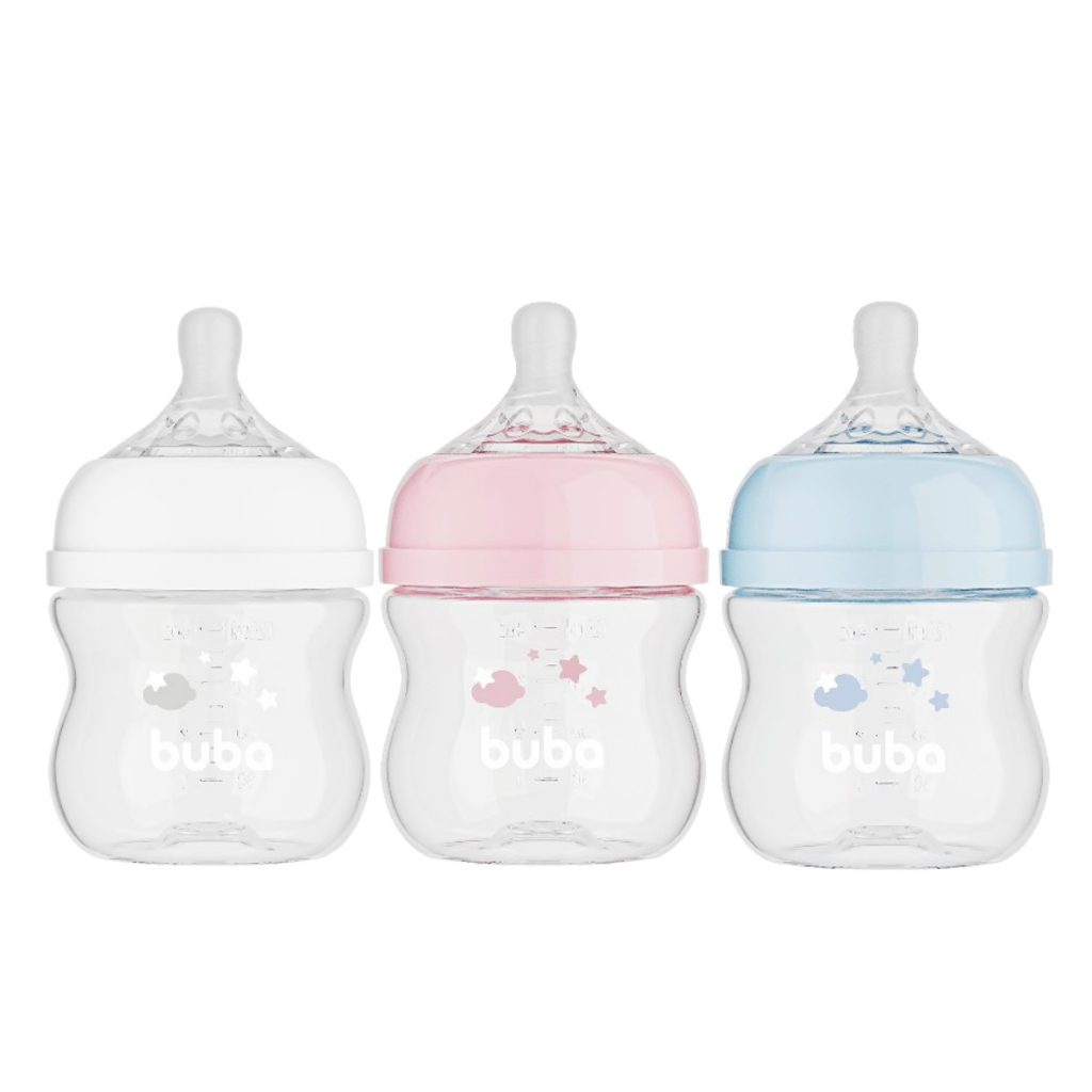 Mamadeira Easy Flow Buba Récem Nascido 120 mL Nuvem Bico Confortável e ...