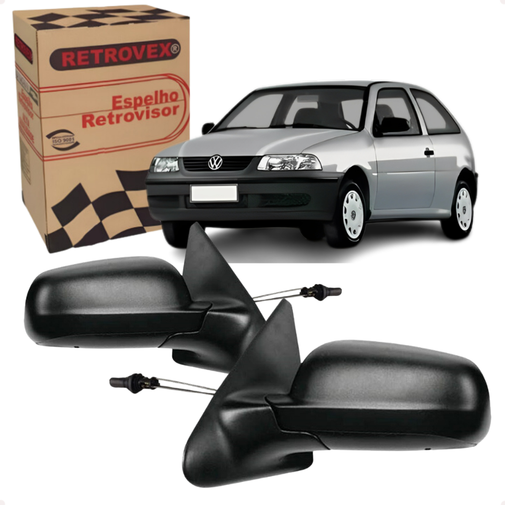 Par Retrovisor Gol G3 2 Portas Volkswagen 1999 A 2005 com controle ...