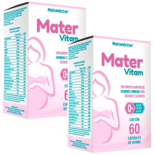 Kit Combo 2X Mater Vitam 120 cápsulas Vitamina Gestantes Mamães Lactantes em Oferta na Shopee