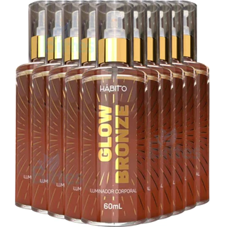 KIT 10 Iluminadores Corporais Glow Bronze Hábito Cosméticos 60ml