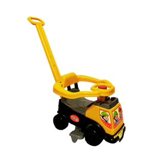 Carrinho para Bebê Infantil Totoka Plus Triciclo Amarelo com Empurrador e Aro de Proteção Cardoso