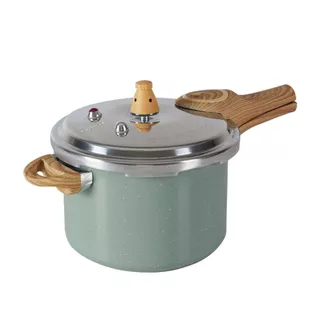 Panela de Pressão com Indução Ceramic Life Brinox - 4,2 L - Antiaderente - Verde Botanika