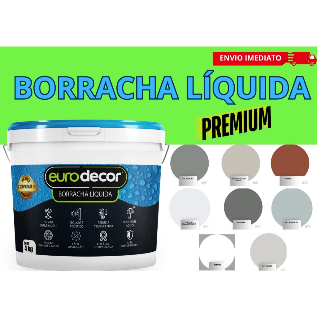 Tinta Borracha Líquida 4kg Impermeabilizante Flexível 4kg ou 1kg