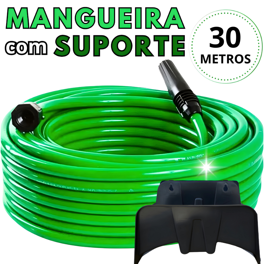 Mangueira Jardim 30 Metros Resistente Flexivel com Esguicho Conector ...