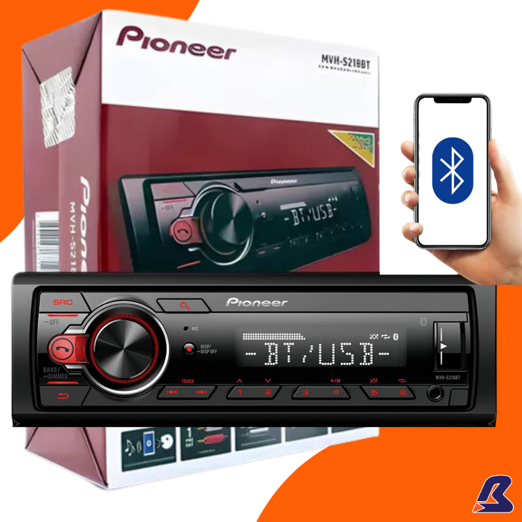Auto Radio Pioneer Mp3 Mvh-s218bt Usb Bluetooth Am Fm | Shopee Brasil