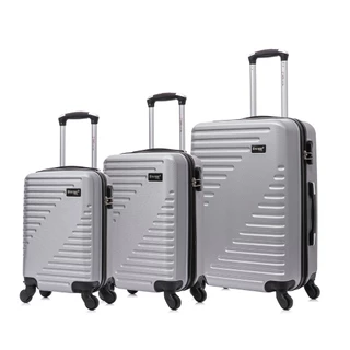 Kit Mala de viagem Prata PP P M 360 Chicago Swiss Move