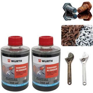 Kit 2 Removedor De Ferrugem Limpa Elimina Oxidação Corrosão Wurth