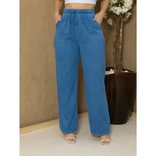 calça pantalona de jeans mole C3062