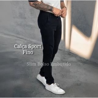 CALÇA MASCULINA ALFAIATARIA SPORT FINO SOCIAL SARJA/BRIM NOBRE