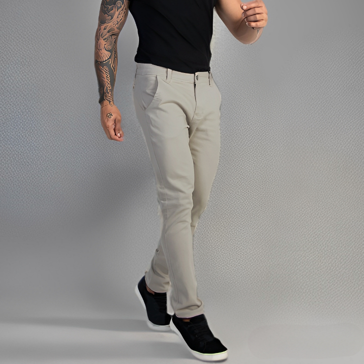 CALÇA MASCULINA SPORT FINO ALFAIATARIA SOCIAL SARJA SLIM