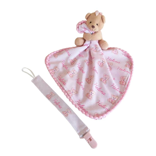 Naninha e prendedor de chupeta personalizado em Oferta na Shopee
