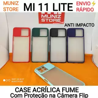 Capinha Mi 11 Lite 5G NE/Xiaomi 11 Lite 4G/5G Capa Anti Impacto Case Acrílica Fume Com Proteção na Câmera Flip